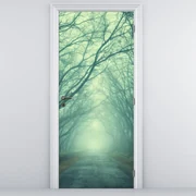 Fototapeta na dvere - Cesta z alejou stromov (95x205cm)