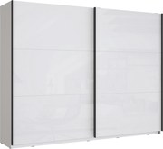 XXXLutz ŠAT. SKRIŇA S POSUV. DVERAMI, biela, biela s vysokým leskom, 269,9/209,7/61,2 cm home24 - Skrine - 000687018624