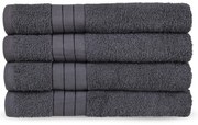 Antracitové froté bavlnené uteráky v súprave 4 ks 50x100 cm – Good Morning
