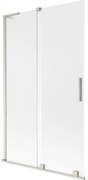 Mexen Velar L, 2-krídlová posuvná vaňová zástena 110 x 150 cm, 8mm sklo námraza, brúsená oceľ, 896-110-003-31-97