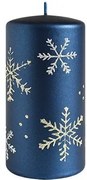 Vánoční svíčka FROST 17,5 cm modrá