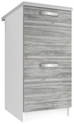 Kuchynská skrinka Belini spodná 40 cm šedý antracit Glamour Wood s pracovnou doskou  TOR SD2-40/0/WT/GW/0/U