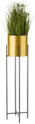 KOVOVÝ KVETINÁČ SO STOJANOM GLAMOUR 95X24 CM ZLATÁ/ČIERNA