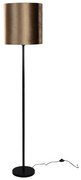 Stojacia lampa čierna s plyšovým tienidlom bronz 40 cm - Simplo