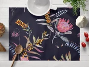 Biante Bavlnené prestieranie na stôl Sandra SA-427 Dúhové kvety na tmavo modrom 30x40 cm