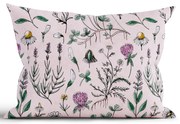 Bavlnená obliečka na vankúš Renforcé 50 × 70 cm - Herbár púdrový