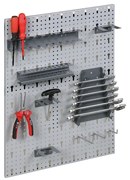 Závesný panel na náradie HOBBY III vrátane 22 ks háčikov a držiakov, 595 x 395 x 25 mm