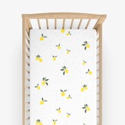 Goldea bavlnená napínacia plachta do detskej postieľky - citróny 60 x 120 cm