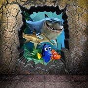 Veselá Stena Samolepka na stenu na stenu Hľadá sa Nemo a Dory