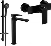 Mexen Alfa DQ40 sprchová súprava, čierna - 745714DQ40-70