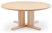 Stôl KUPOL, okrúhly, Ø1200x600 mm, linoleum - béžová, breza