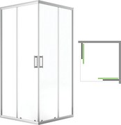 Laveo Štvorcový sprchový kút Desna 80x80 cm - JKD_086K, chróm