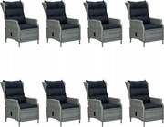 vidaXL 9-dielna sada záhradného nábytku, svetlosivá