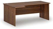 Rohový kancelársky písací stôl PRIMO WOOD, 180x120 cm, ľavý, orech