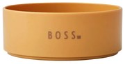 Horčicovožltá detská miska Design Letters Mini Boss, 11 cm