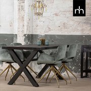 Jedálenský stôl z mangového dreva Columbus Black obdĺžnik 280x100 cm - industriálný nábytok z masívu