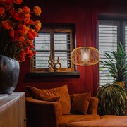 Dizajnové závesné svietidlo zlaté s čiernou 50 cm - Marnie