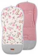 BabiM Prechodná podložka do kočíka Minky Plus Ružová-zajačiky