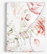 Goldea bavlnená napínacia plachta deluxe - akvarelové kvety 80 x 160 cm