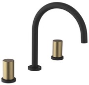 Sapho Sapho, ULTRATAP trojprvková umývadlová batéria, čierná mat/zlato mat, UT017TBG