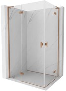 Mexen Mist-H L Duo, 2-krídlový sprchový kút 95 x 75 cm, číre sklo, medený matný profil, 8A5L-095L-075P-65-00