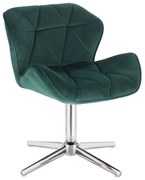 LuxuryForm DESIGN Stolička MILANO VELUR na striebornom kríži - zelená