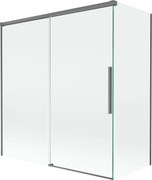 Mexen Rox, 2-krídlová posuvná vaňová zástena 150 + 70 x 150 cm, 8mm číre sklo, grafitový profil, 8C9-150-070-95-00