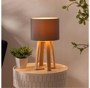 Atmosphera - Stolná lampa MOLU 1xE27/25W/230V borovica/šedá