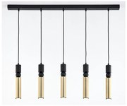 Jupiter 2012 - Luster na lanku ALAS 5xGU10/10W/230V čierna/zlatá
