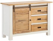 furniture-nabytek.cz - Masívna komoda Capera z borovice a MDF, lakovaná, biela a hnedá – 103×42×80 cm
