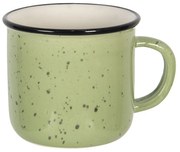 Zelený keramický hrnček s machuľa Printemps - 15 * 11 * 9 cm / 0.3l