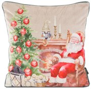 VIANOČNÁ DEKORAČNÁ OBLIEČKA NA VANKÚŠ SANTA5 45X45 CM VZOROVANÁ