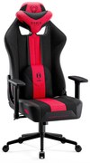 Herné kreslo s látkovým poťahom, veľkosť Small Size, karmínový-antracitový: Diablo X-Player 2.0