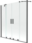 Mexen Velar Duo, 2-krídlová vaňová zástena s posuvnými dverami 150 x 150 cm, číre, grafitový profil, 896-150-000-02-95