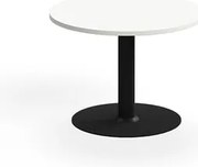 Konferenčný stolík ALVA, Ø700x500 mm, s kotvením do zeme, HPL, čierna/biela
