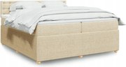 vidaXL Boxspring posteľ s matracom krémová 200x200 cm látka
