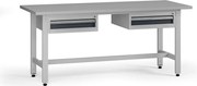 Výškovo nastaviteľný dielenský stôl G5, 1800 x 750 x 800-1000 mm, 2x kontajner, 2 zásuvky, grafit