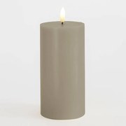SIRIUS Vosková LED svíčka Sille, světlá šedá, 7,5 x 15 cm