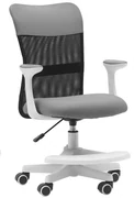 Detská stolička Neoseat MONKEY WHITE s podnožou — látka, biela / svetlo sivá