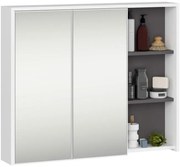 Zrkadlová skrinka VAMI W90 2D 3P LO biela ​​/ grafitová