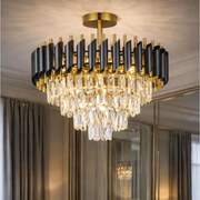 Brilagi - Prisadený luster ECLIPSE 7xE14/10W/230V pr. 48 cm čierna/zlatá