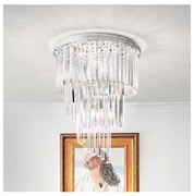 Ideal Lux - Krištáľový prisadený luster CARLTON 12xE14/40W/230V chróm