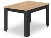 Čierny jedálenský stôl s doskou v dekore dub zlatý craft 120x80