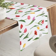 Biante Bavlnený behúň na stôl Sandra SA-506 Tulipány na bielom 20x120 cm