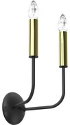 Nástenná lampa AKASYA 2xE14/15W/230V čierna/zlatá