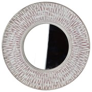 Kulaté nástěnné zrcadlo DAZ 46 cm bílé/starorůžové