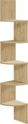 Nástenná rohová polica ESTANTE, 5 políc v dekore dub artisan, 126x20cm