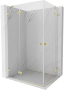 Mexen Lunar Duo, výklopný sprchový kút 80 x 70 cm, 8mm číre sklo, zlatý matný profil, 834-080L-070P-55-00