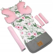Vulpi Obojstraná podložka do kočíka CoolKids 5v1 Velvet Farba: ružová-kvety