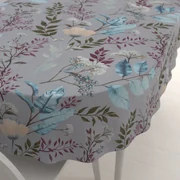Biante Bavlnený oválny obrus Sandra SA-621 Jesenné vetvičky na modrosivom 50x100 cm